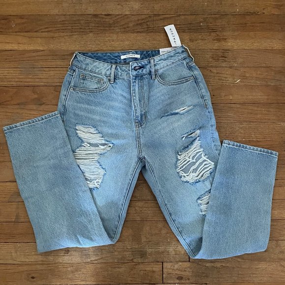 NWT Pacsun Light Blue Ripped Mom Jeans Size 27 - Picture 2 of 4
